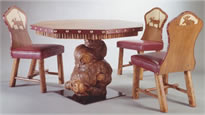 Burl Game Table & Chairs